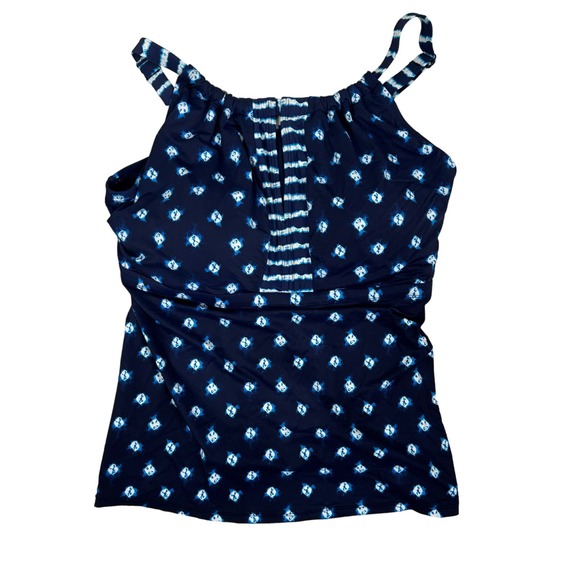 Beach House Other - Beach house Abstract Printed Tankini Top Size 18W Blue Modest Swim Suit Top